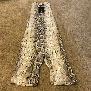 NWT fashion nova snake print biker romper size S